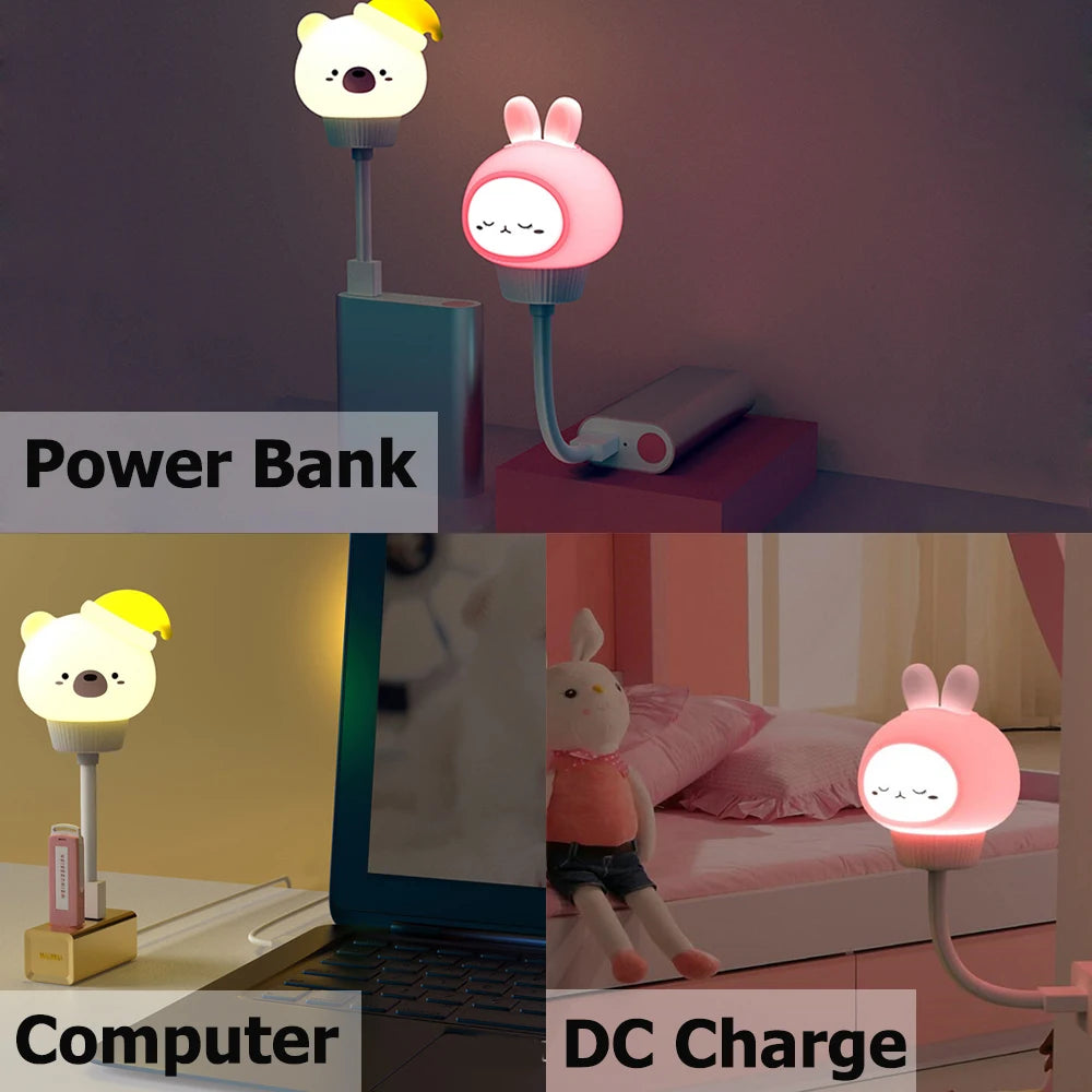 CuddleGlow Night Light – Cute USB Lamp with Remote for Kids & Babies