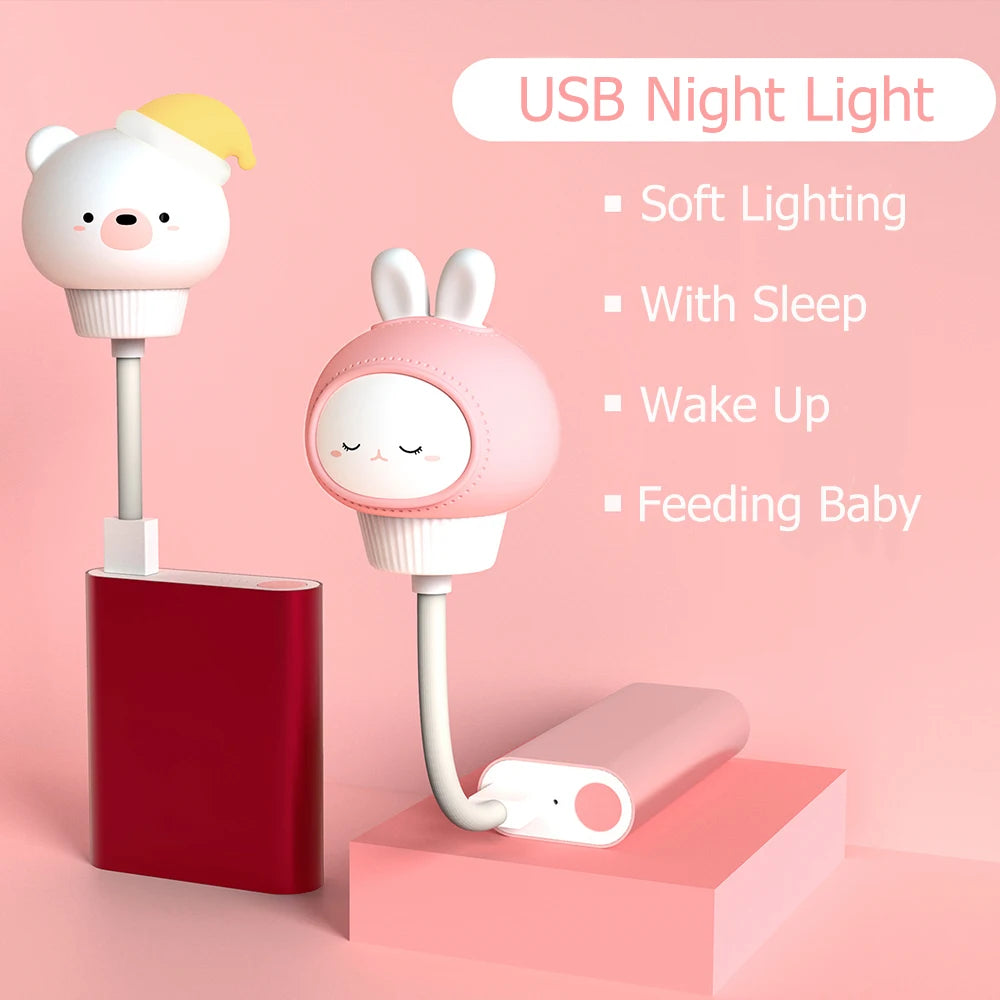 CuddleGlow Night Light – Cute USB Lamp with Remote for Kids & Babies