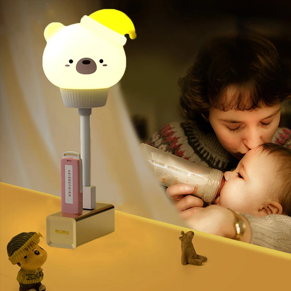 CuddleGlow Night Light – Cute USB Lamp with Remote for Kids & Babies