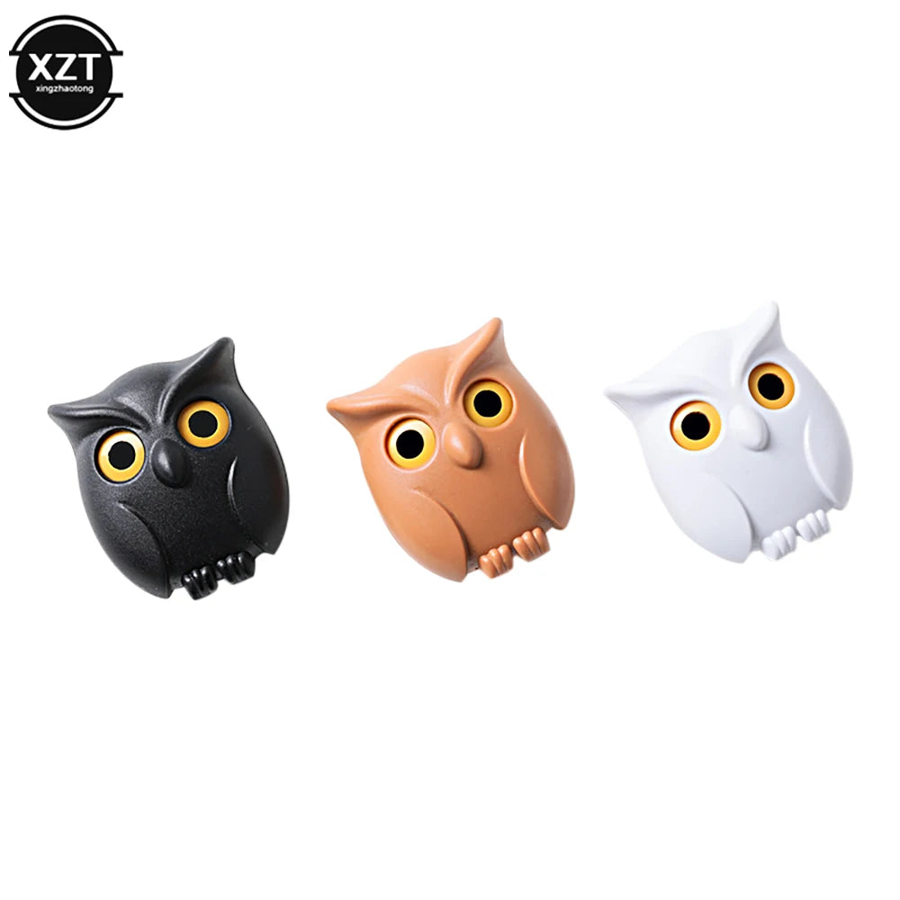 Creative Owl Magnetic Key Holder Eye-Opening Wall Hook for Home Decor