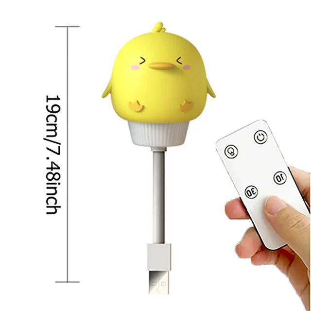 CuddleGlow Night Light – Cute USB Lamp with Remote for Kids & Babies
