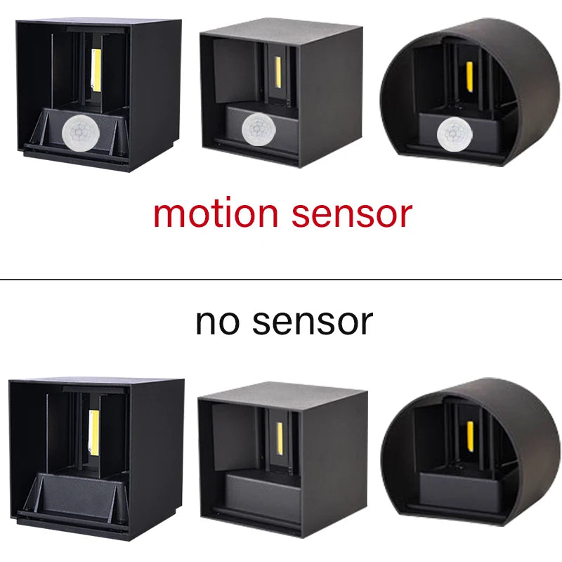 LED Wall Lamp with Motion Sensor – IP65 Waterproof