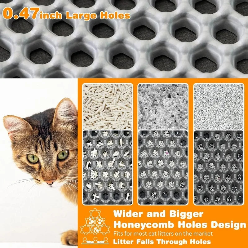 Large Waterproof Cat Litter Mat – Non-Slip Double-Layer