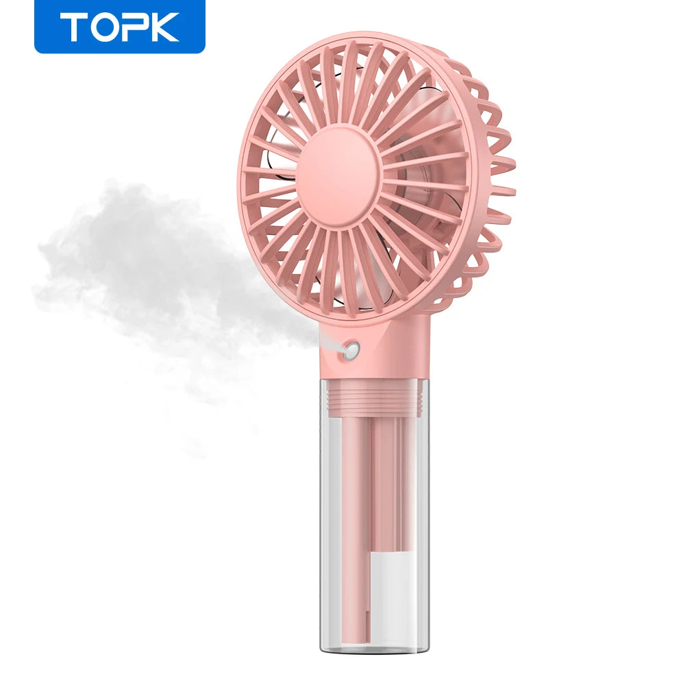 Mini Spray Fan, Portable & Rechargeable, Personal Misting Cooling