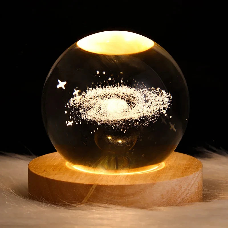 3D Axolotl Crystal Ball Night Light