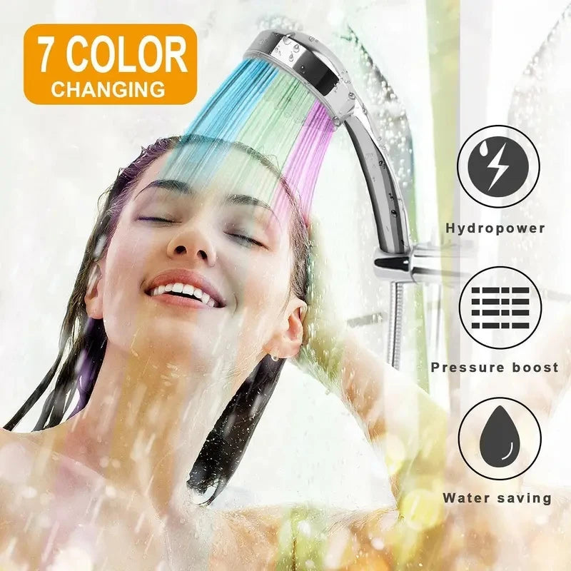 7-Color LED Rainfall Shower Head