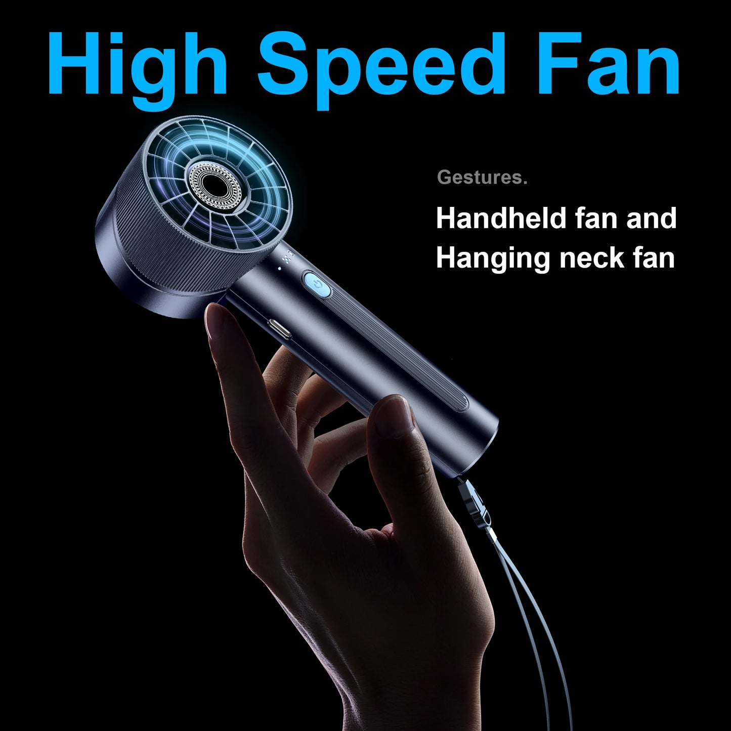High-Speed USB Fan β Compact, Rechargeable, 4-Speed Cooling