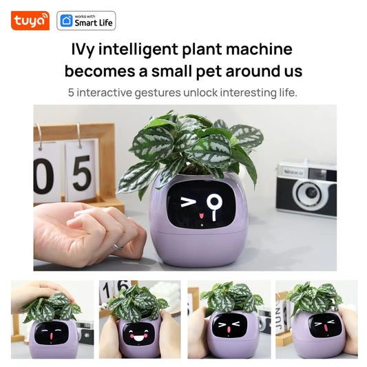 Smart Planter AI Plant Pot with 49+ Expressions & 7 Sensors