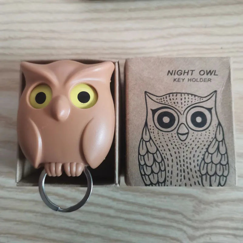 Owl Magnetic Key Hook โ Auto Blinking & No-Punch Wall Decor