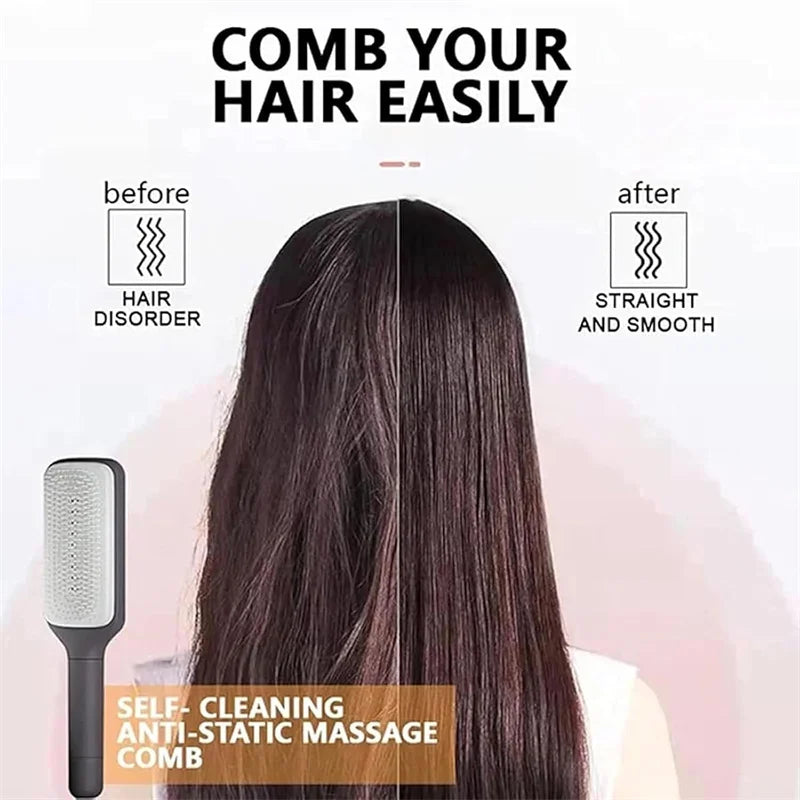 Rotating Air Cushion Hair Brush Massage, Clean, and Shine