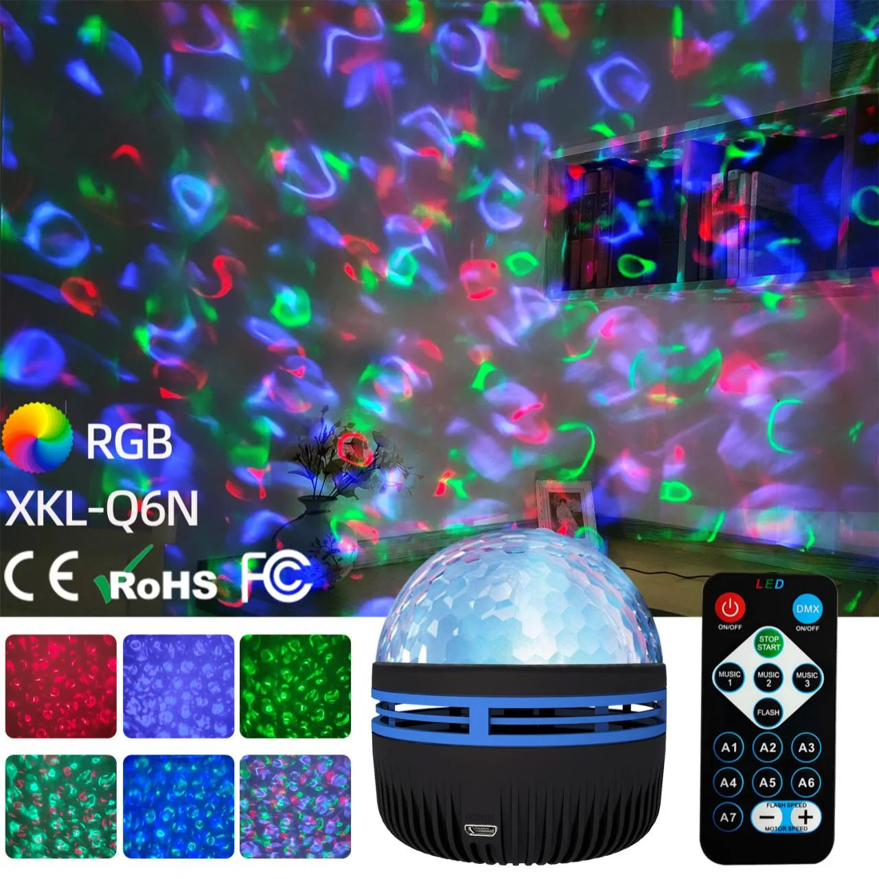 LED Northern Lights & Starry Sky Projector โ Remote Control, Auto-Rotate, Multi-Style Galaxy Lamp for Home & Party Decor