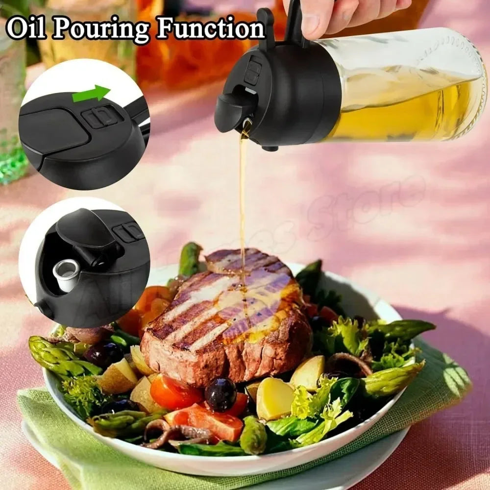 2-in-1 Oil Dispenser Bottle & Sprayer