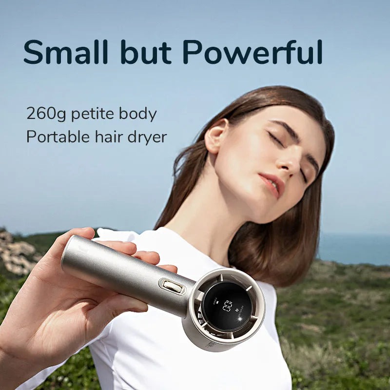 Mini Portable Hand Fan – 100 Wind Speeds, 5000mAh USB Rechargeable, LED Display