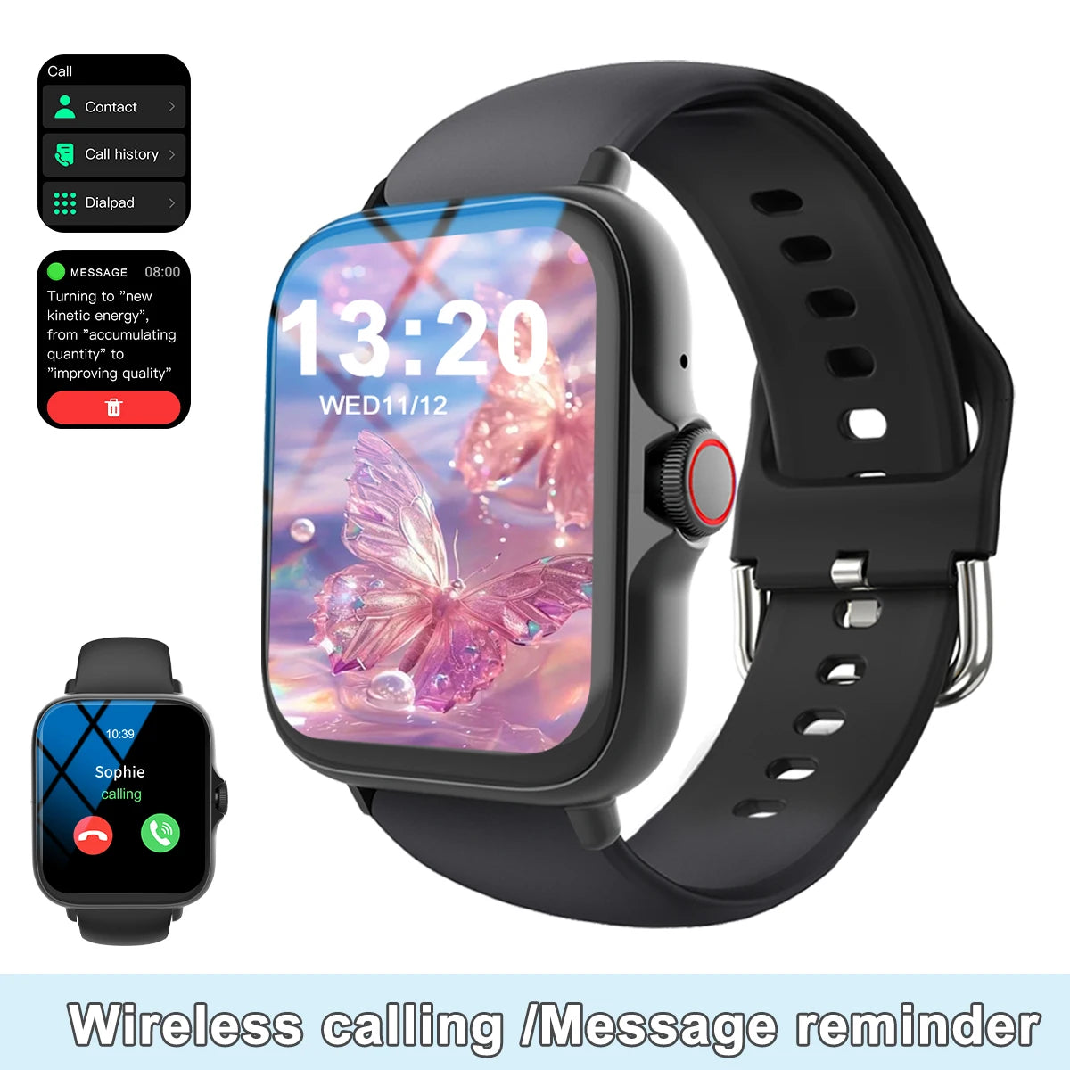 Smartwatch with Multi-Sport Mode & App Alerts