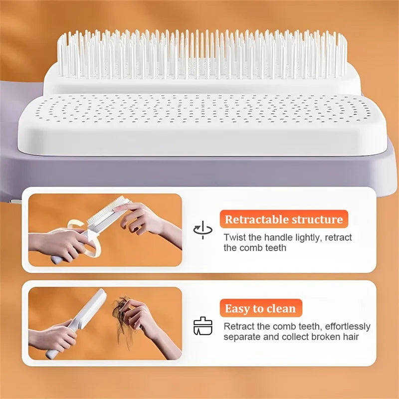 Rotating Air Cushion Hair Brush Massage, Clean, and Shine