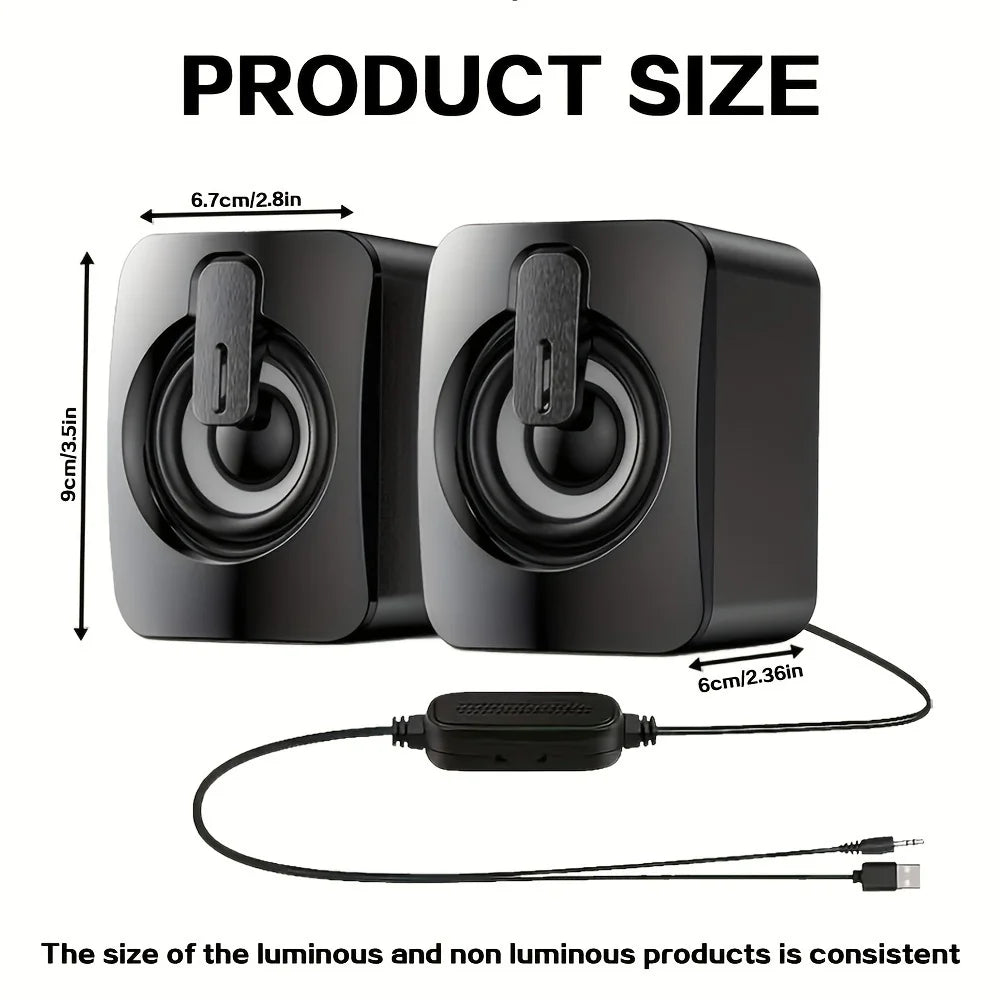 USB Wired Computer Speakers with LED Light