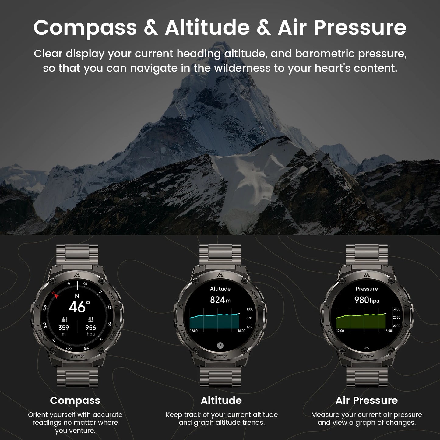 Military-Grade GPS Smartwatch for Men