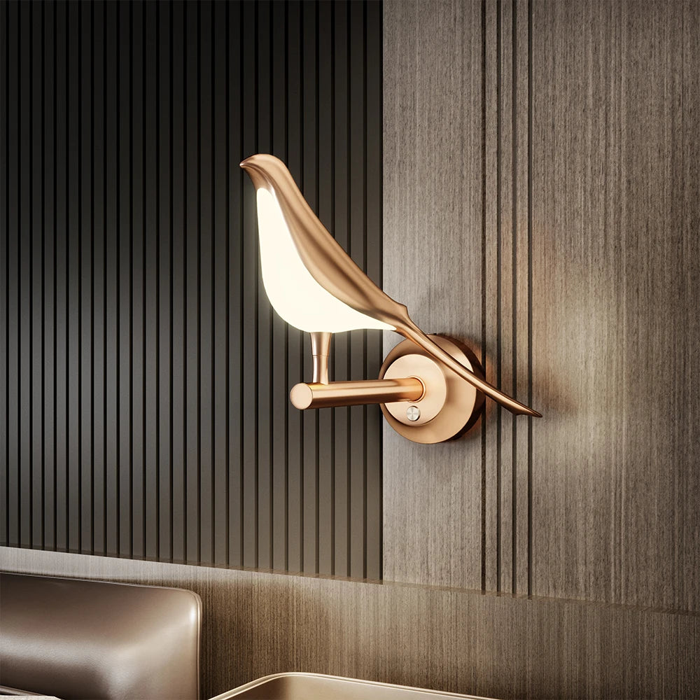 Nordic Rotatable Golden Bird LED Wall Lamp