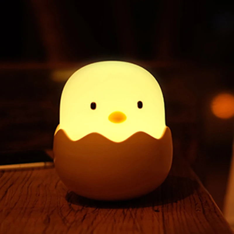 Eggshell Chicken LED Night Light with Touch Control & Rechargeable