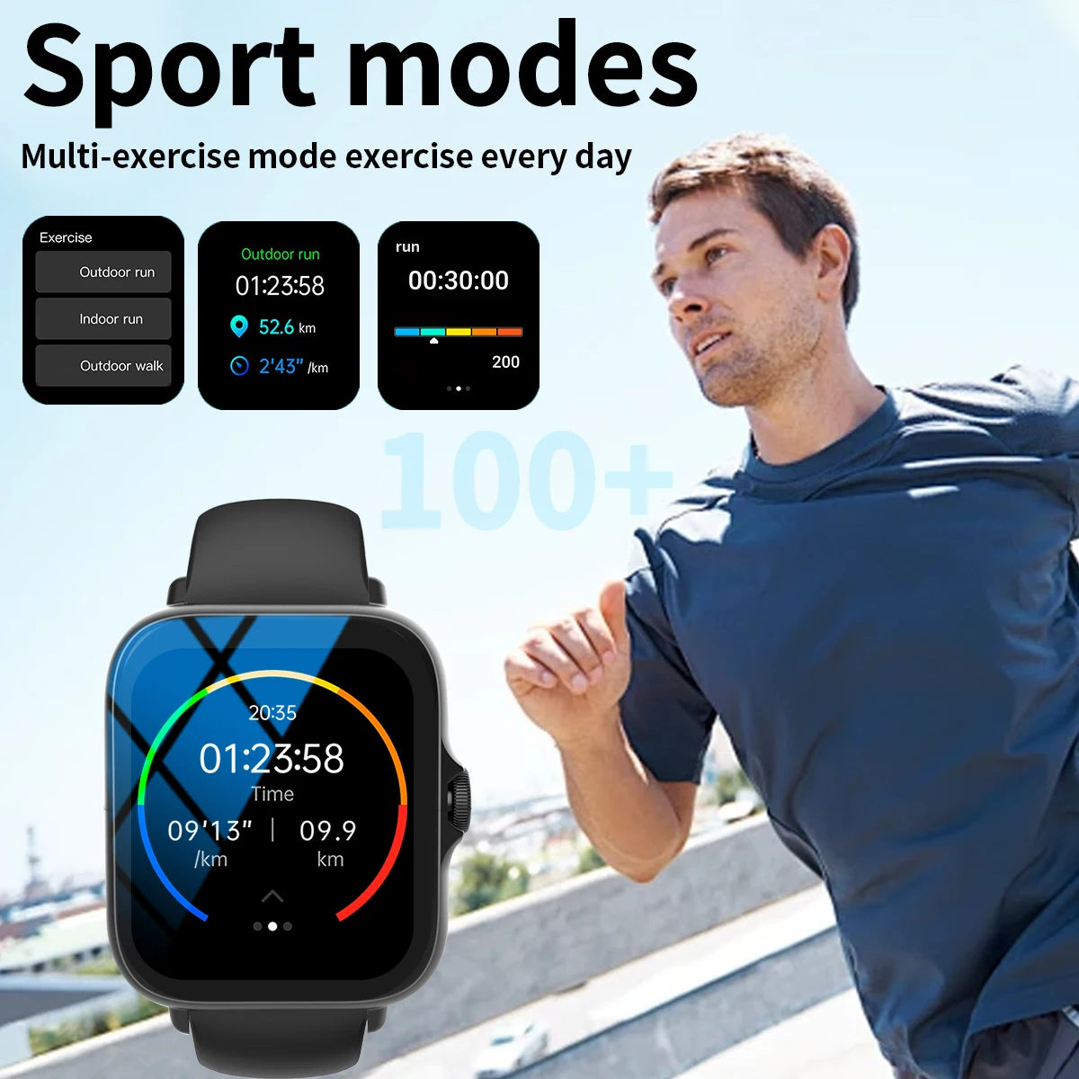 Smartwatch with Multi-Sport Mode & App Alerts