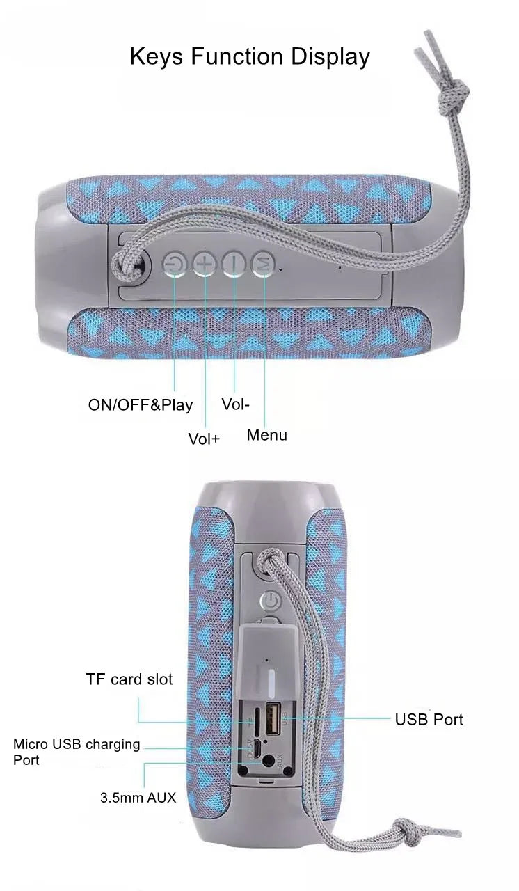 Portable Bluetooth Speaker Outdoor Wireless Dual Bass Subwoofer