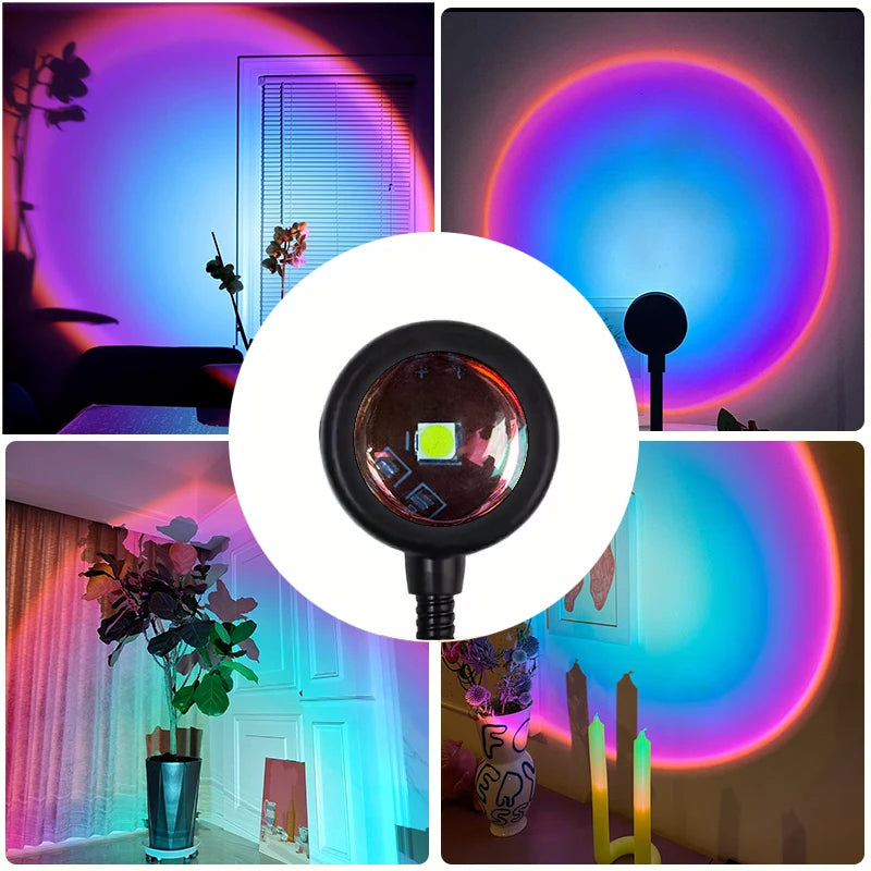 2PCS Sunset & Rainbow Projection Lamp Set