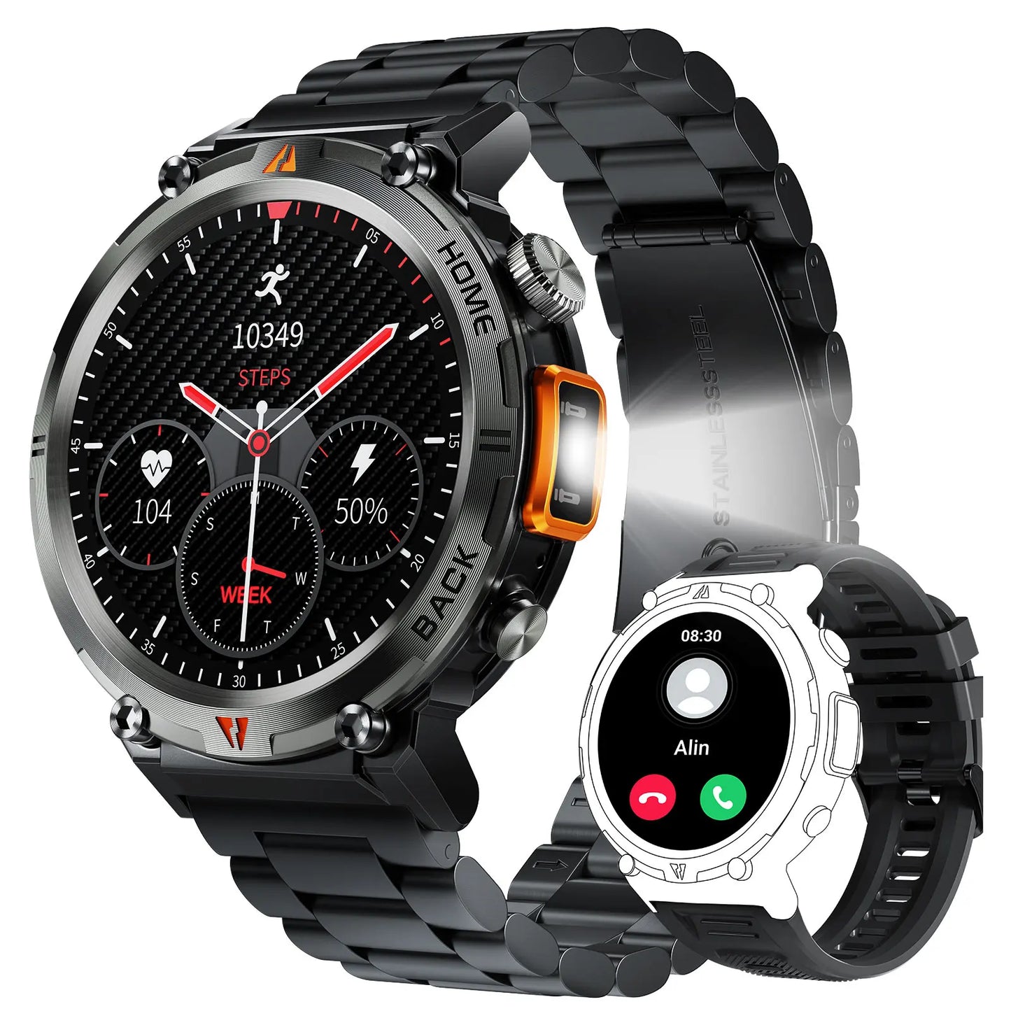 Men’s Smart Watch Waterproof 3ATM, Bluetooth Calling, Health Tracking