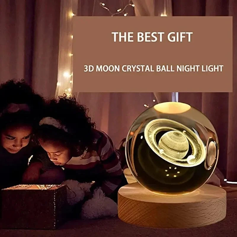 3D Axolotl Crystal Ball Night Light