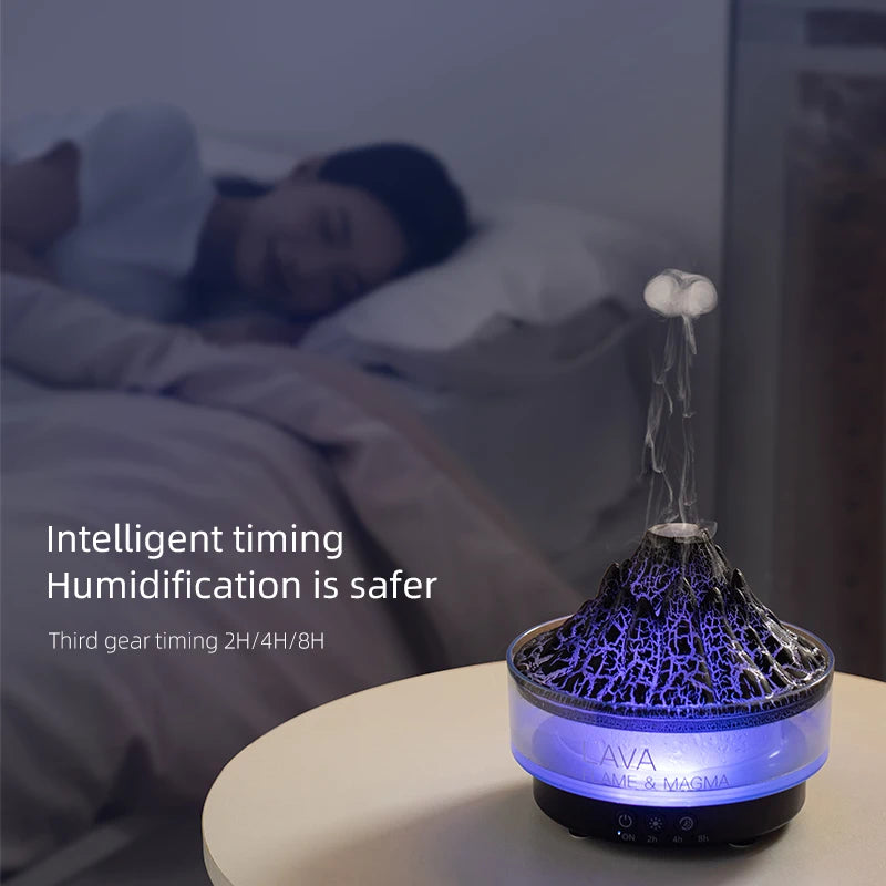 Volcano Effect Air Humidifier | Diffuser with Remote & Lights
