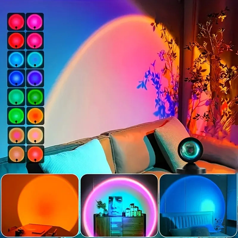 Sunset Projection LED Light with Remote โ 16-Color RGB