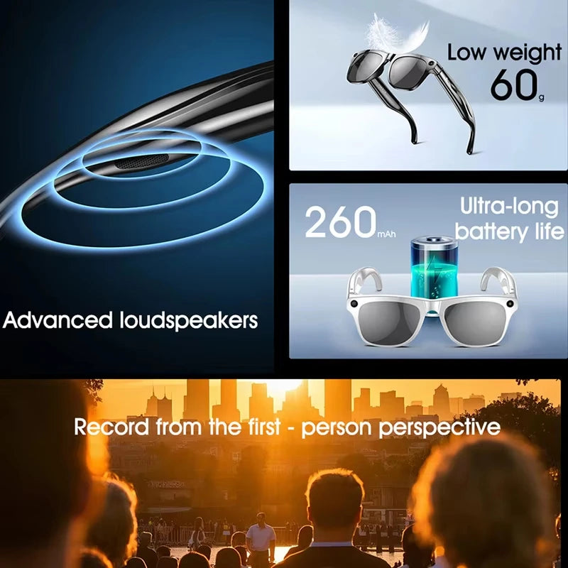 Smart Glasses with AI Translator & 50+ Features