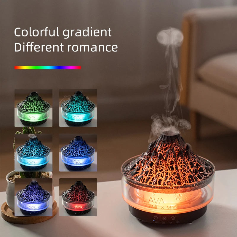 Volcano Effect Air Humidifier | Diffuser with Remote & Lights