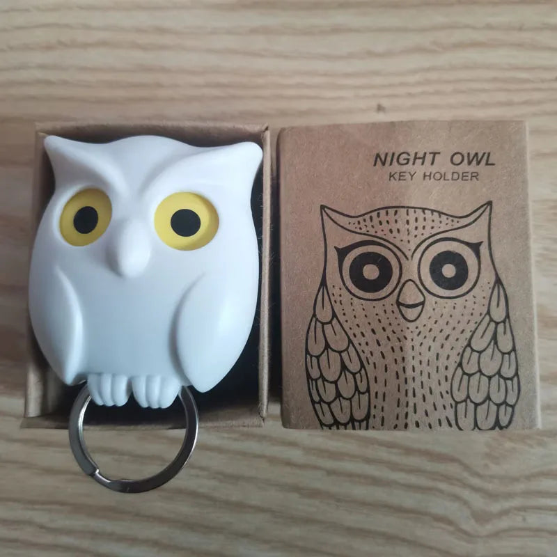 Owl Magnetic Key Hook โ Auto Blinking & No-Punch Wall Decor