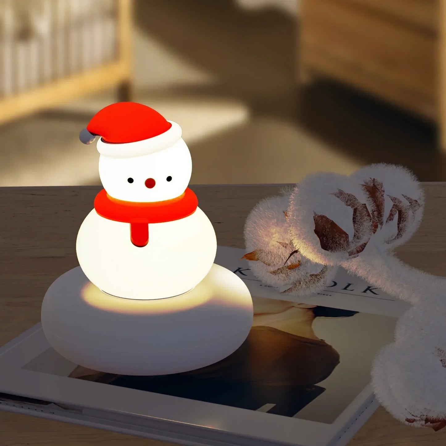 Cute Animal Night Light 3-Level Dimmable Nursery Lamp, USB Rechargeable