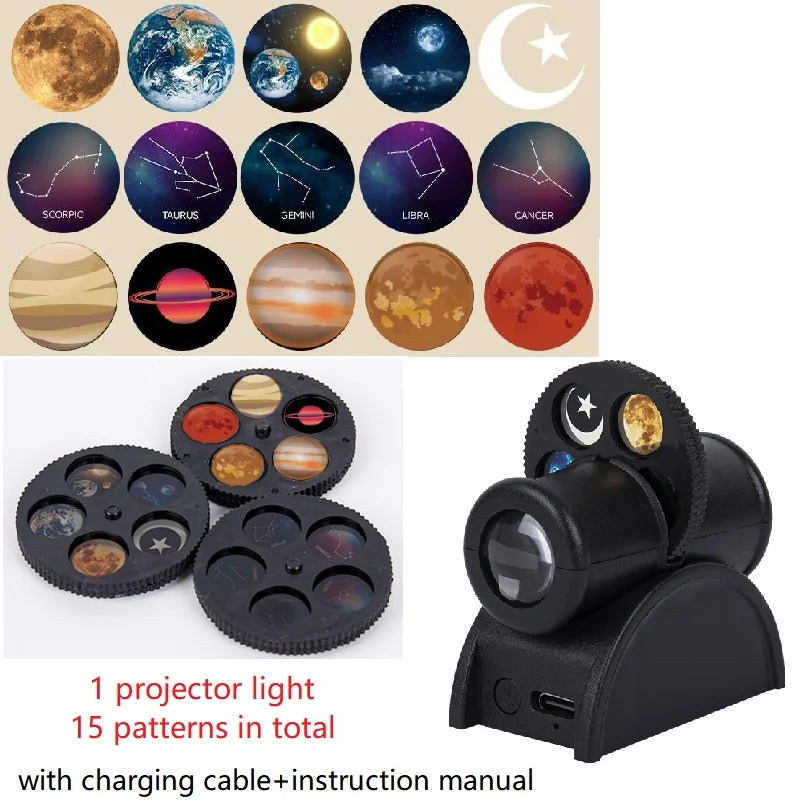 Earth & Moon Planet Projector Night Light