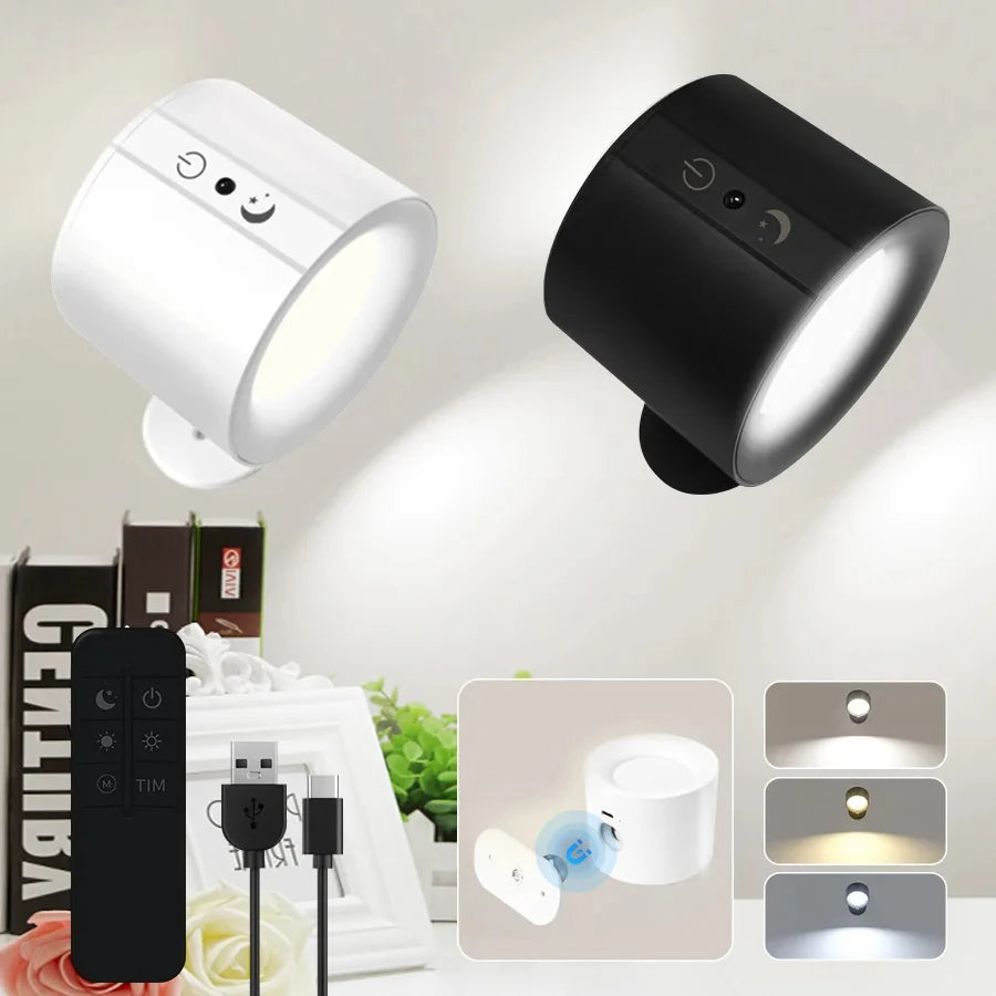 LED Magnetic Wall Light – 360° Rotatable