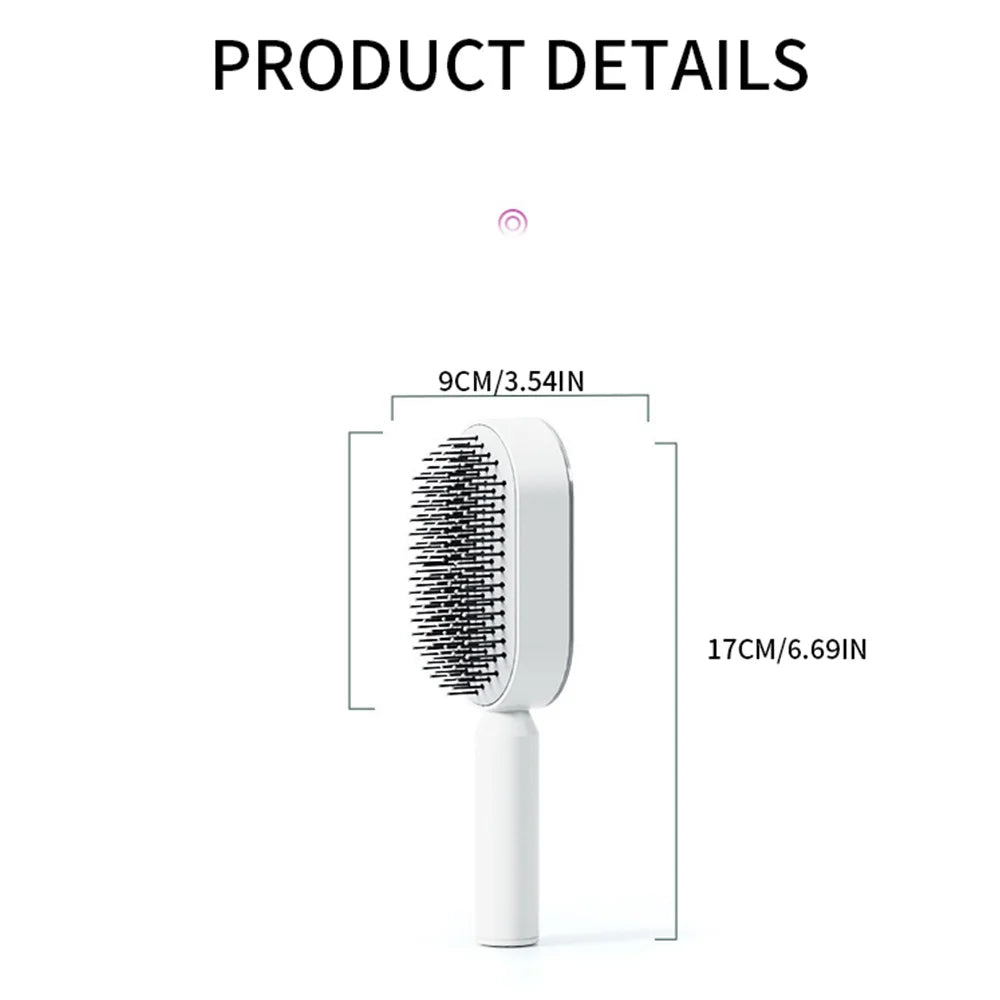 Self Cleaning Airbag Hairbrush Massage Comb for Wet, Dry & Curly Hair