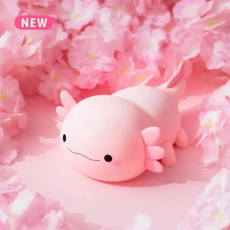 Cute Axolotl Silicone Night Light – Touch Control & USB Rechargeable