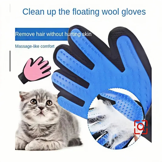 Pet Grooming Glove Comb – Cat & Dog Hair Remover, Deshedding Brush