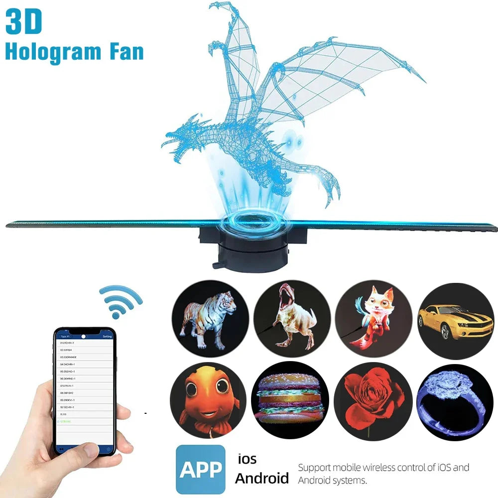 3D Holographic Fan Projector with WiFi โ 42CM Display