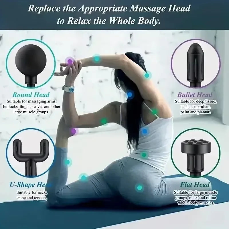 Portable Fascia Massage Gun with LCD