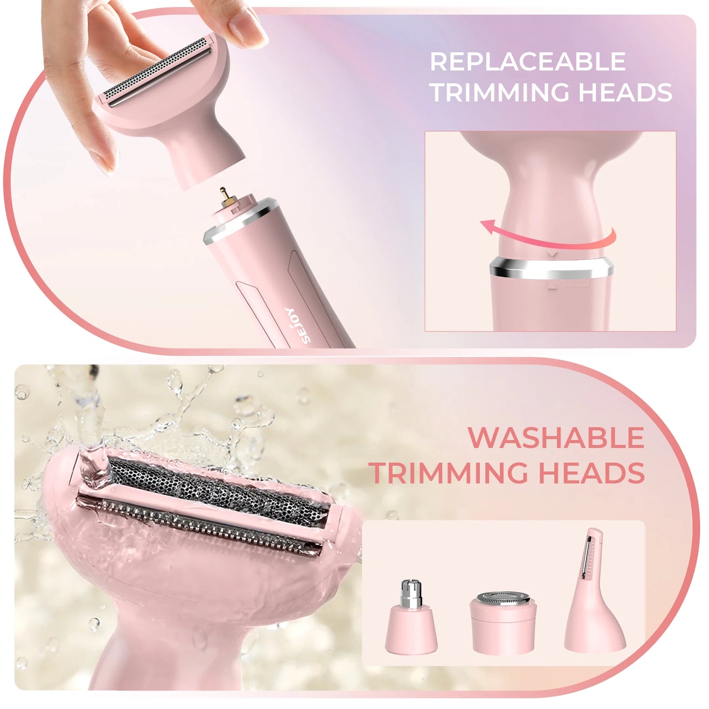 Portable Cordless Epilator, Body Trimmer & Razor