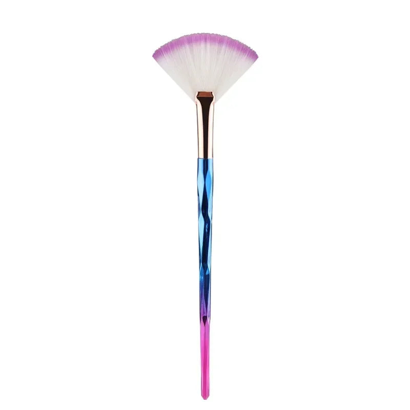 Large Flat Highlight Blush Fan-Shaped Makeup Brush Powder Loose Powder Face Brush Korean Soft Cosy Even Color Tools For Women