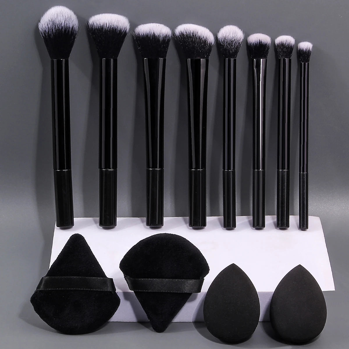 Portable 12PCS Makeup Brush & Sponge Egg Set