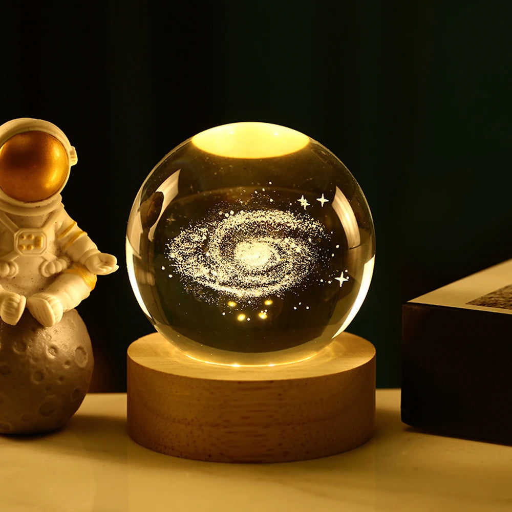 3D Crystal Ball Night Light with Kuromi & Hello Kitty Figures