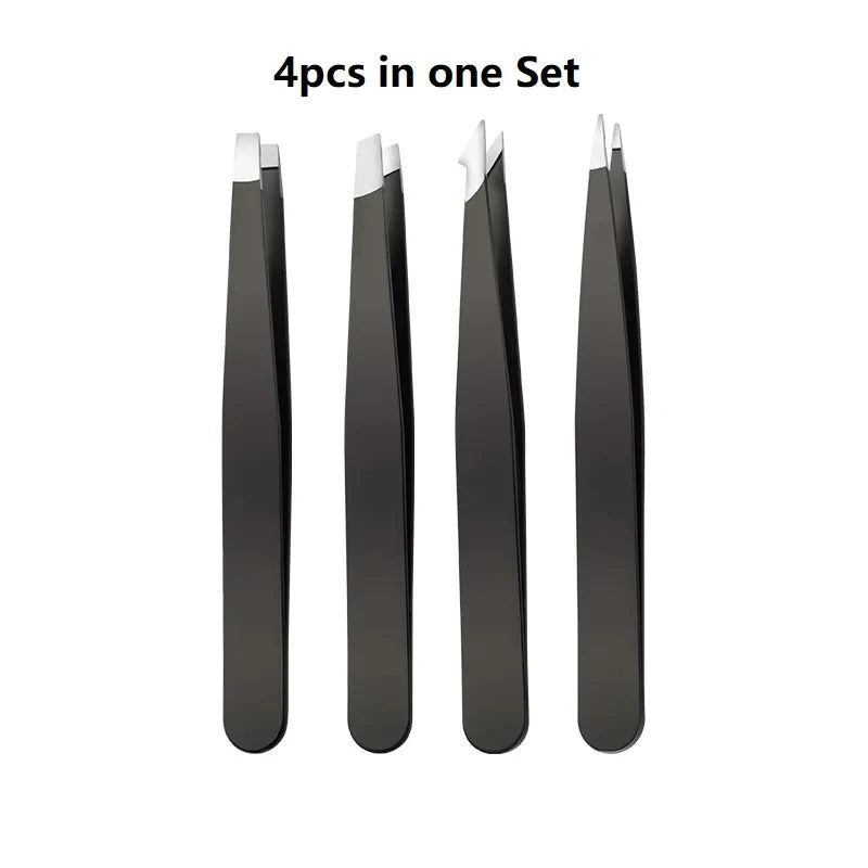 4pcs Colorful Stainless Steel Eyebrow Tweezer