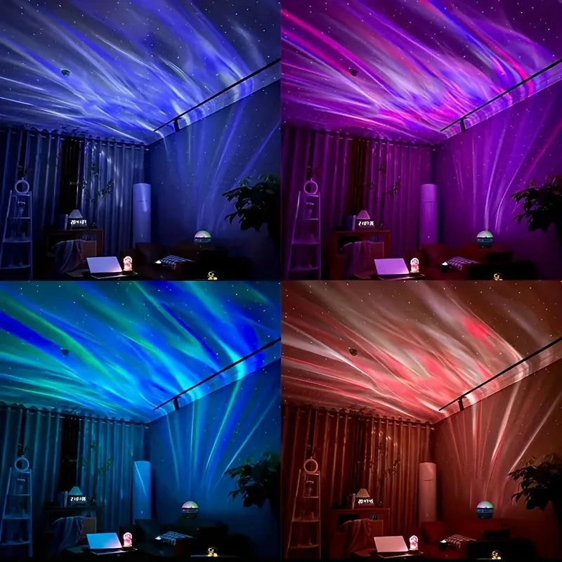 LED Northern Lights & Starry Sky Projector โ Remote Control, Auto-Rotate, Multi-Style Galaxy Lamp for Home & Party Decor