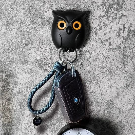 Owl Magnetic Key Hook – Auto Blinking & No-Punch Wall Decor