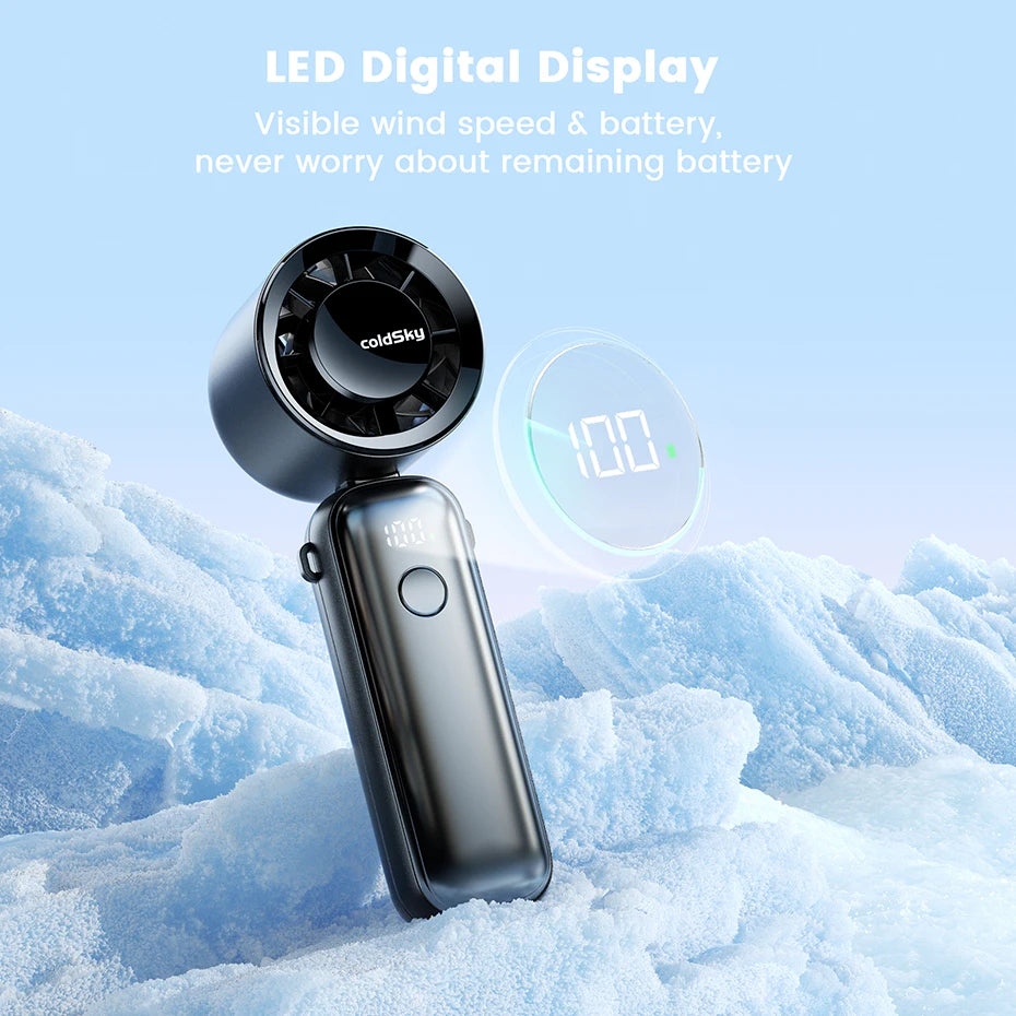 Portable Turbo Fan, 5000mAh, 6 Speeds