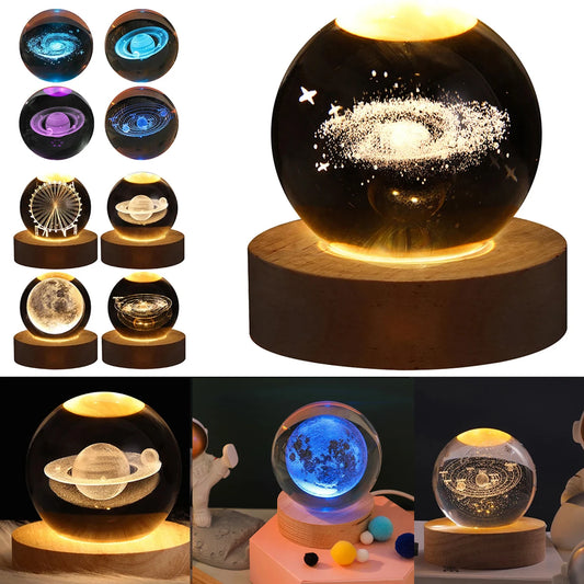 3D Axolotl Crystal Ball Night Light